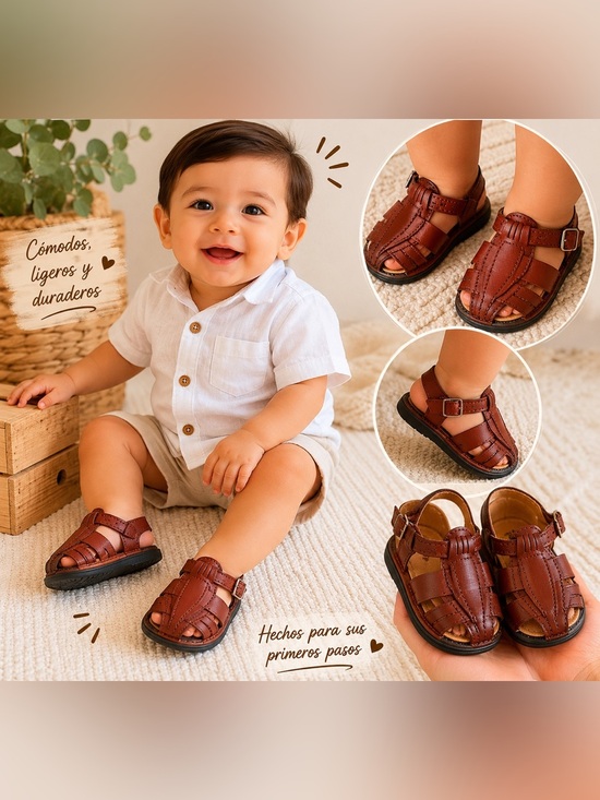 Other - Baby Toddler Mexican Leather Huarache
Sandals Brown Handmade Size 12 New(5)